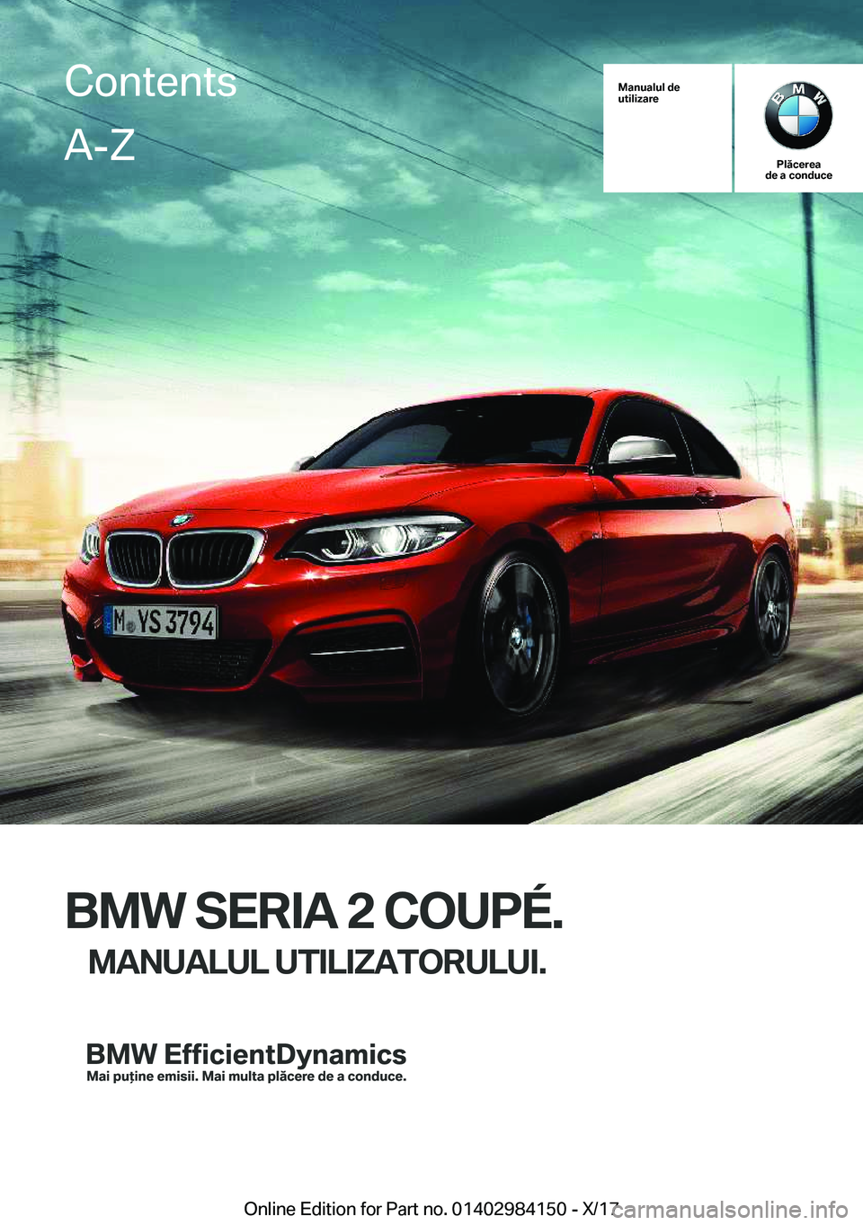 BMW 2 SERIES COUPE 2018  Ghiduri De Utilizare (in Romanian) �M�a�n�u�a�l�u�l��d�e
�u�t�i�l�i�z�a�r�e
�P�l�