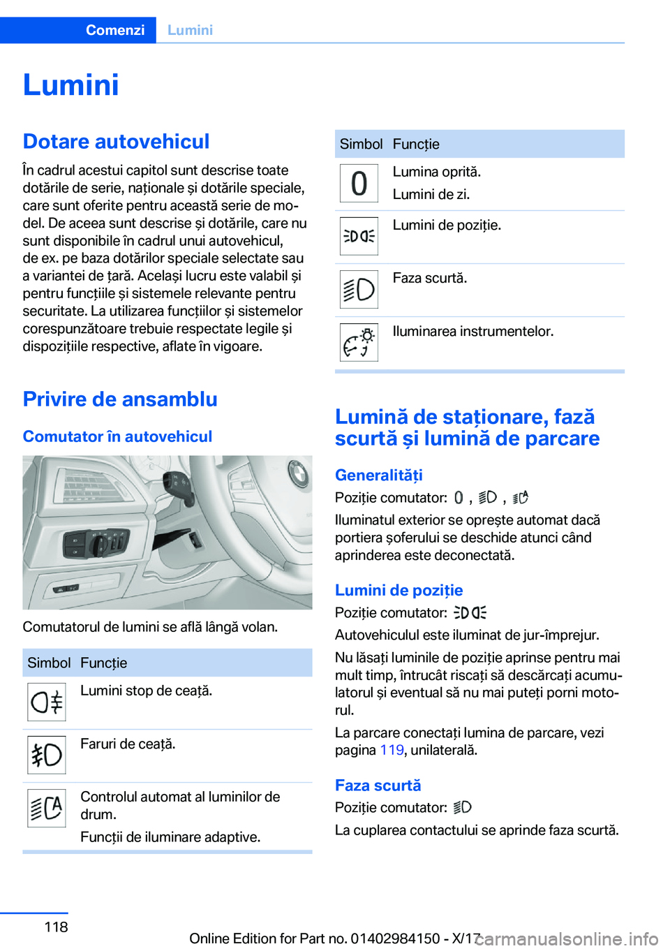 BMW 2 SERIES COUPE 2018  Ghiduri De Utilizare (in Romanian) �L�u�m�i�n�i�D�o�t�a�r�e��a�u�t�o�v�e�h�i�c�u�l
�