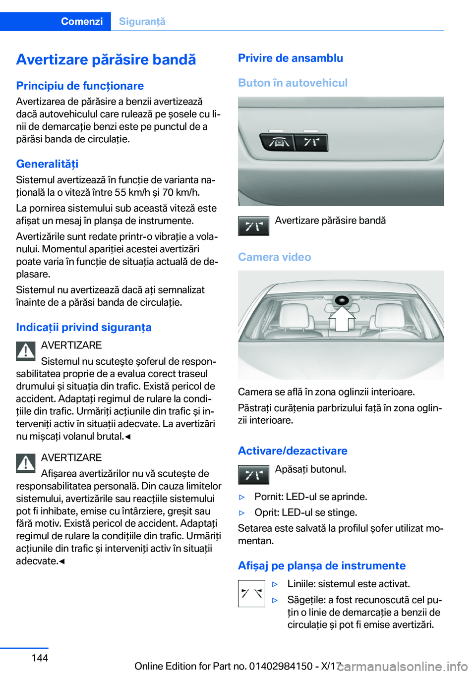 BMW 2 SERIES COUPE 2018  Ghiduri De Utilizare (in Romanian) �A�v�e�r�t�i�z�a�r�e��p�