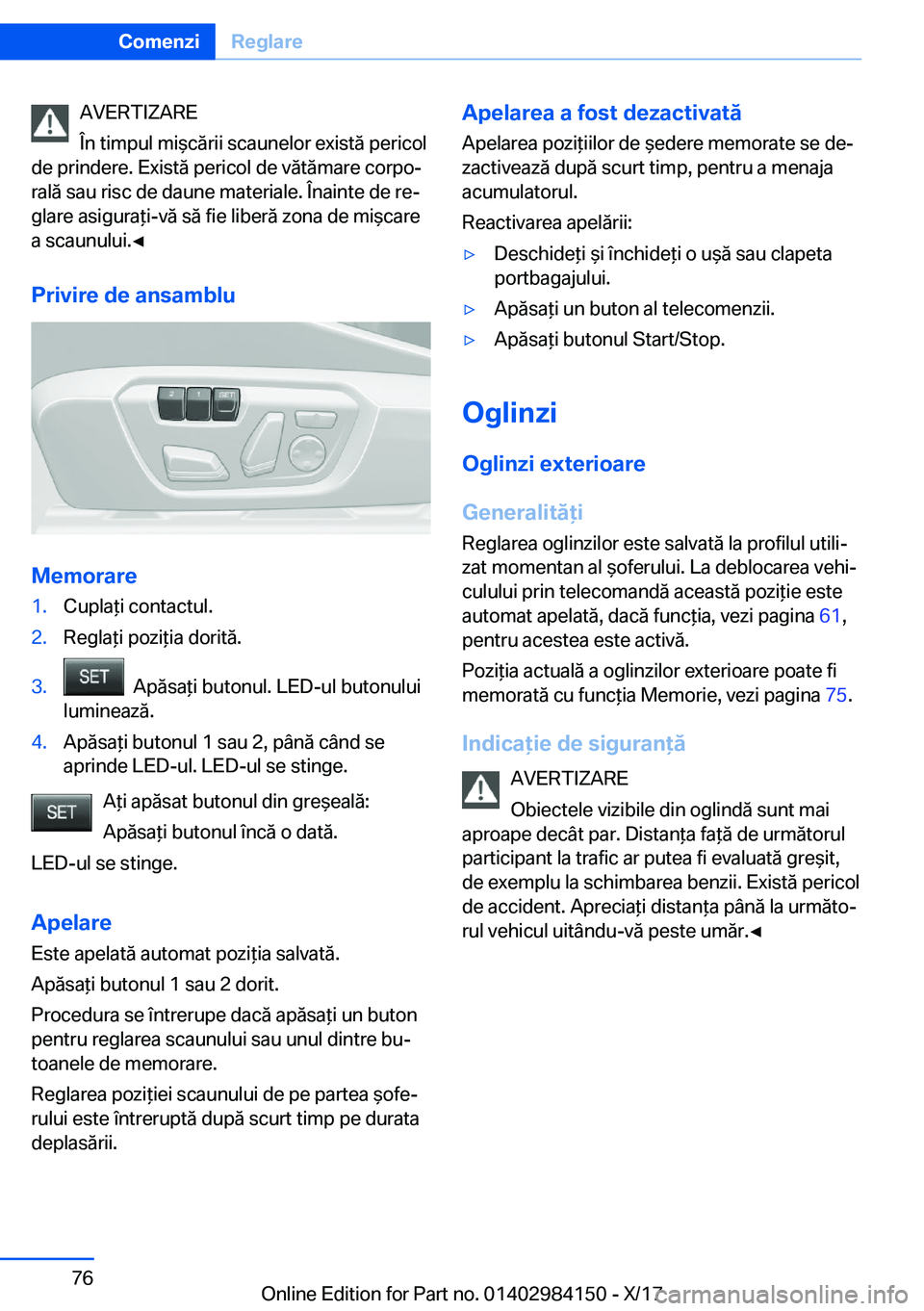 BMW 2 SERIES COUPE 2018  Ghiduri De Utilizare (in Romanian) �A�V�E�R�T�I�Z�A�R�E
�