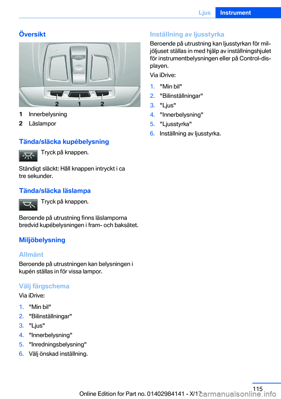 BMW 2 SERIES COUPE 2018  InstruktionsbÖcker (in Swedish) �