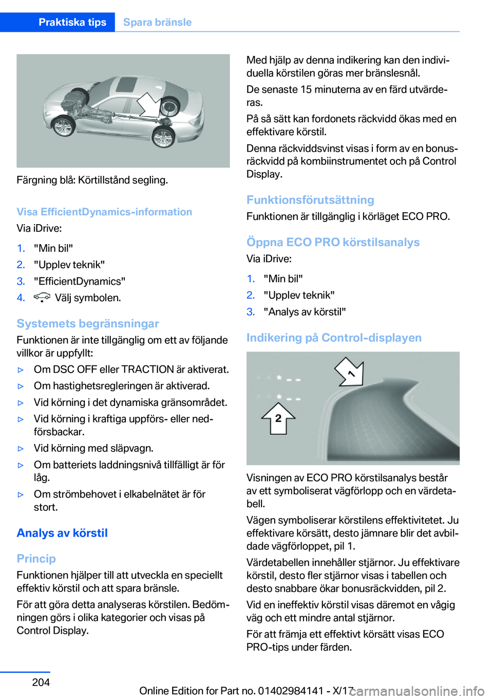BMW 2 SERIES COUPE 2018  InstruktionsbÖcker (in Swedish) �F�ä�r�g�n�i�n�g� �b�l�å�:� �K�