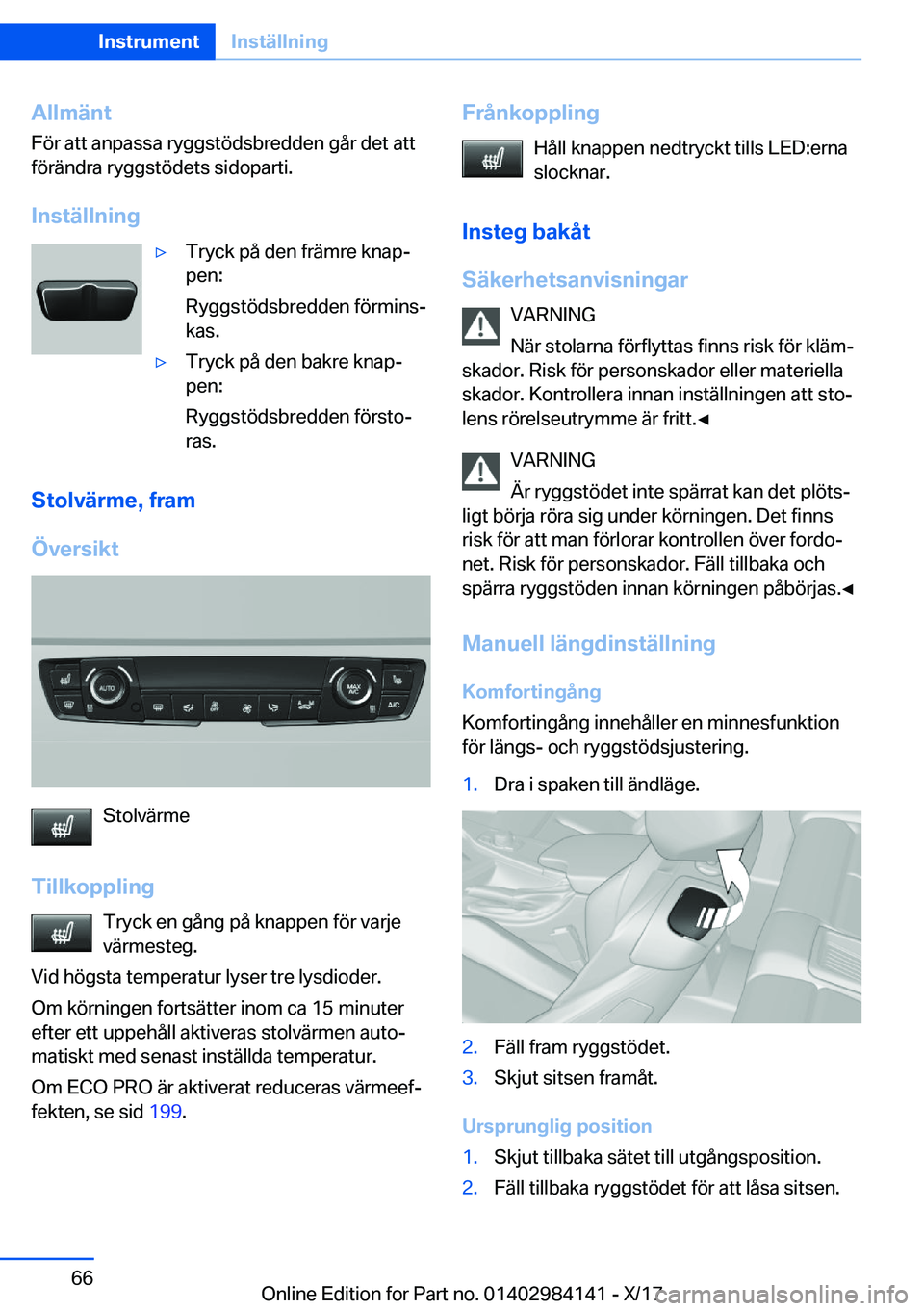 BMW 2 SERIES COUPE 2018  InstruktionsbÖcker (in Swedish) �A�l�l�m�ä�n�t
�F�