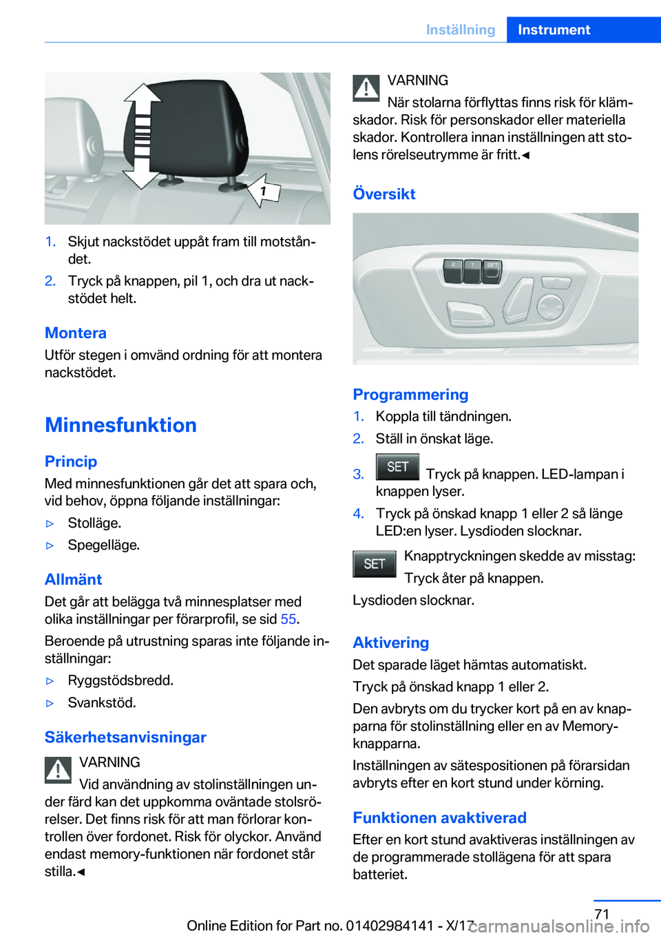 BMW 2 SERIES COUPE 2018  InstruktionsbÖcker (in Swedish) �1�.�S�k�j�u�t� �n�a�c�k�s�t�