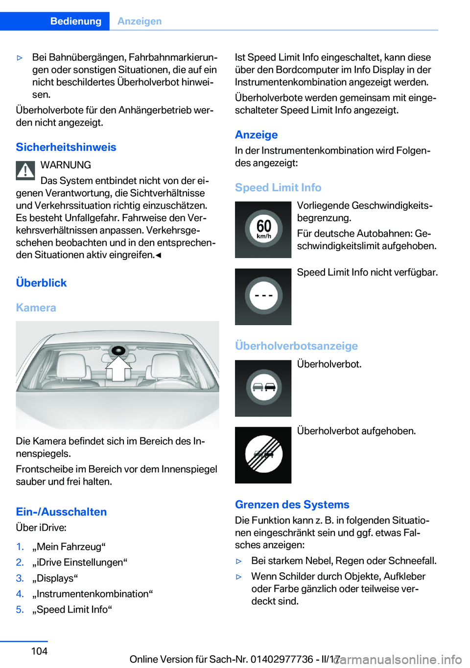 BMW 2 SERIES COUPE 2017  Betriebsanleitungen (in German) y�B�e�i� �B�a�h�n�
