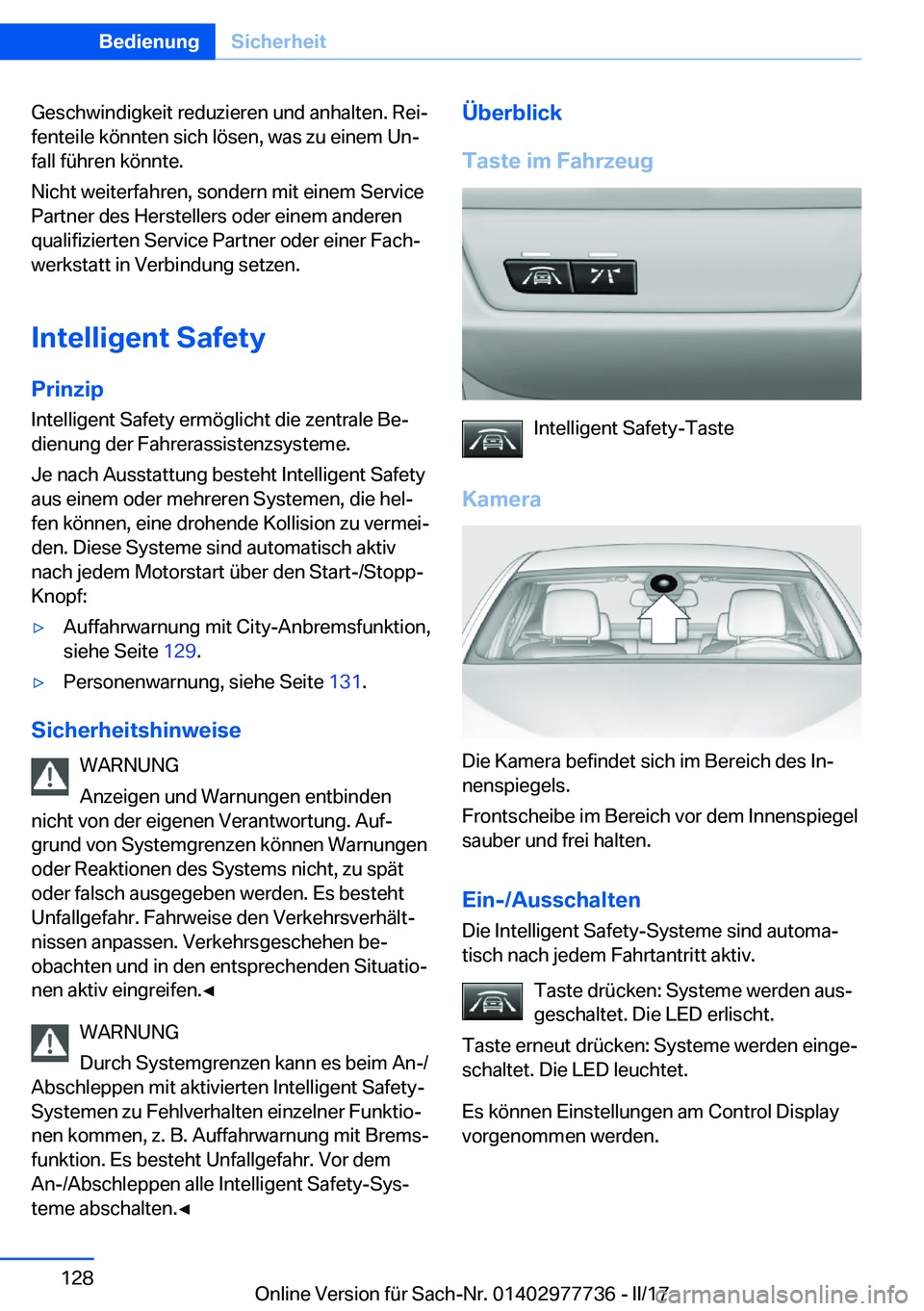 BMW 2 SERIES COUPE 2017  Betriebsanleitungen (in German) �G�e�s�c�h�w�i�n�d�i�g�k�e�i�t� �r�e�d�u�z�i�e�r�e�n� �u�n�d� �a�n�h�a�l�t�e�n�.� �R�e�ij�f�e�n�t�e�i�l�e� �k�
