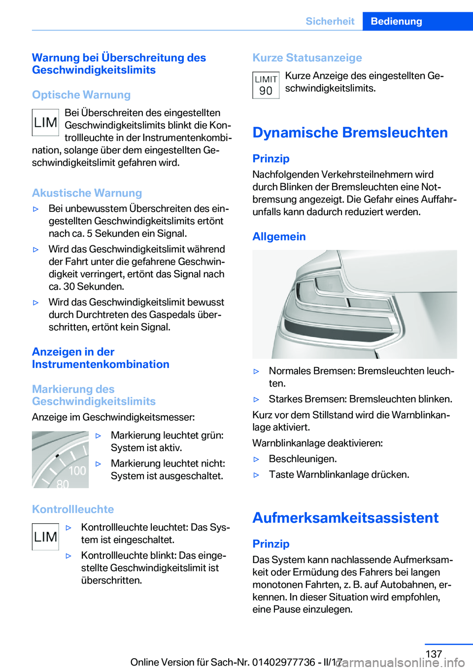 BMW 2 SERIES COUPE 2017  Betriebsanleitungen (in German) �W�a�r�n�u�n�g��b�e�i��