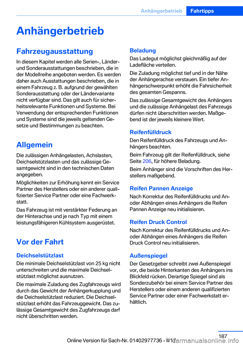 BMW 2 SERIES COUPE 2017  Betriebsanleitungen (in German) �A�n�h�