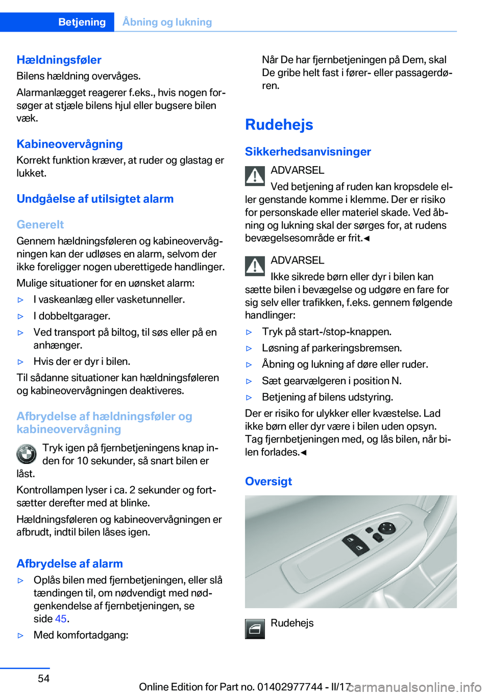 BMW 2 SERIES COUPE 2017  InstruktionsbØger (in Danish) �H�æ�l�d�n�i�n�g�s�f�