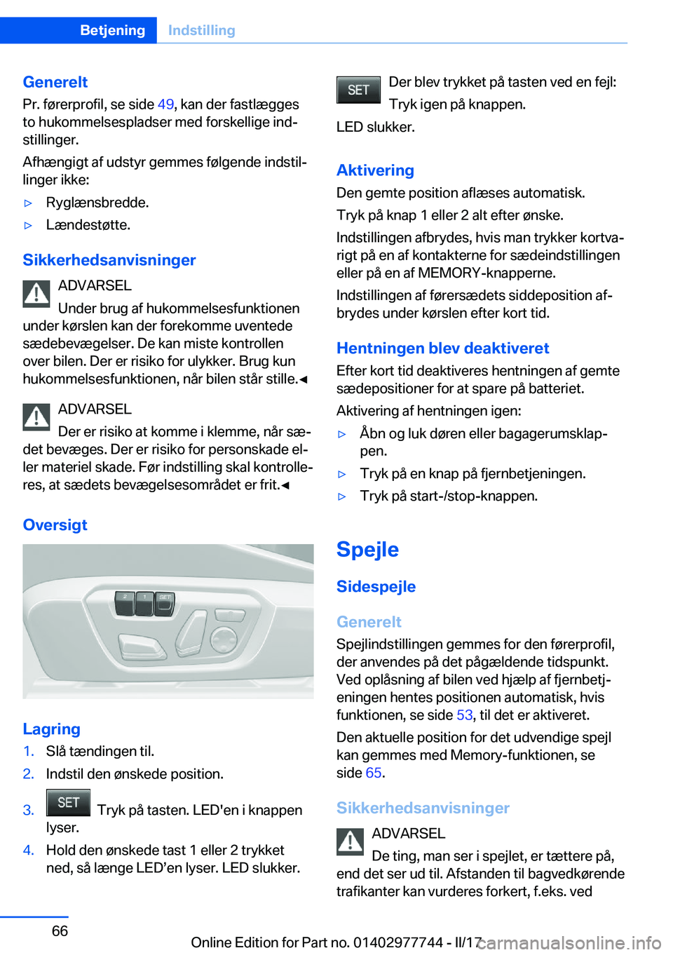 BMW 2 SERIES COUPE 2017  InstruktionsbØger (in Danish) �G�e�n�e�r�e�l�t�P�r�.� �f�