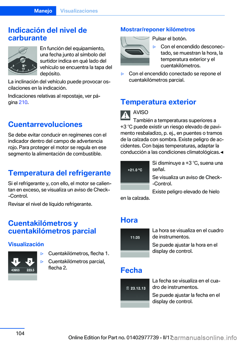 BMW 2 SERIES COUPE 2017  Manuales de Empleo (in Spanish) �I�n�d�i�c�a�c�i�