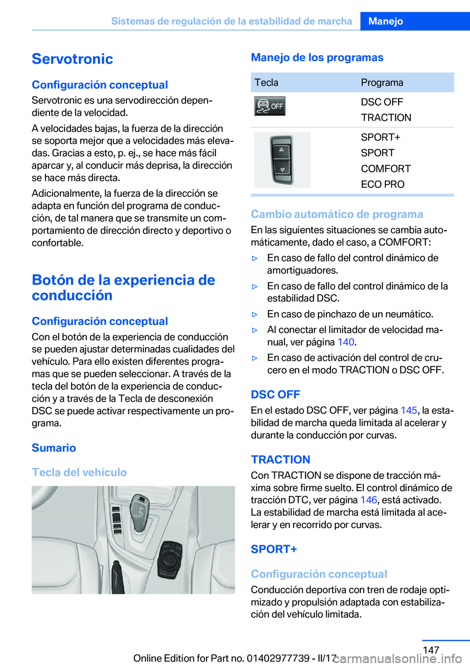 BMW 2 SERIES COUPE 2017  Manuales de Empleo (in Spanish) �S�e�r�v�o�t�r�o�n�i�c�C�o�n�f�i�g�u�r�a�c�i�