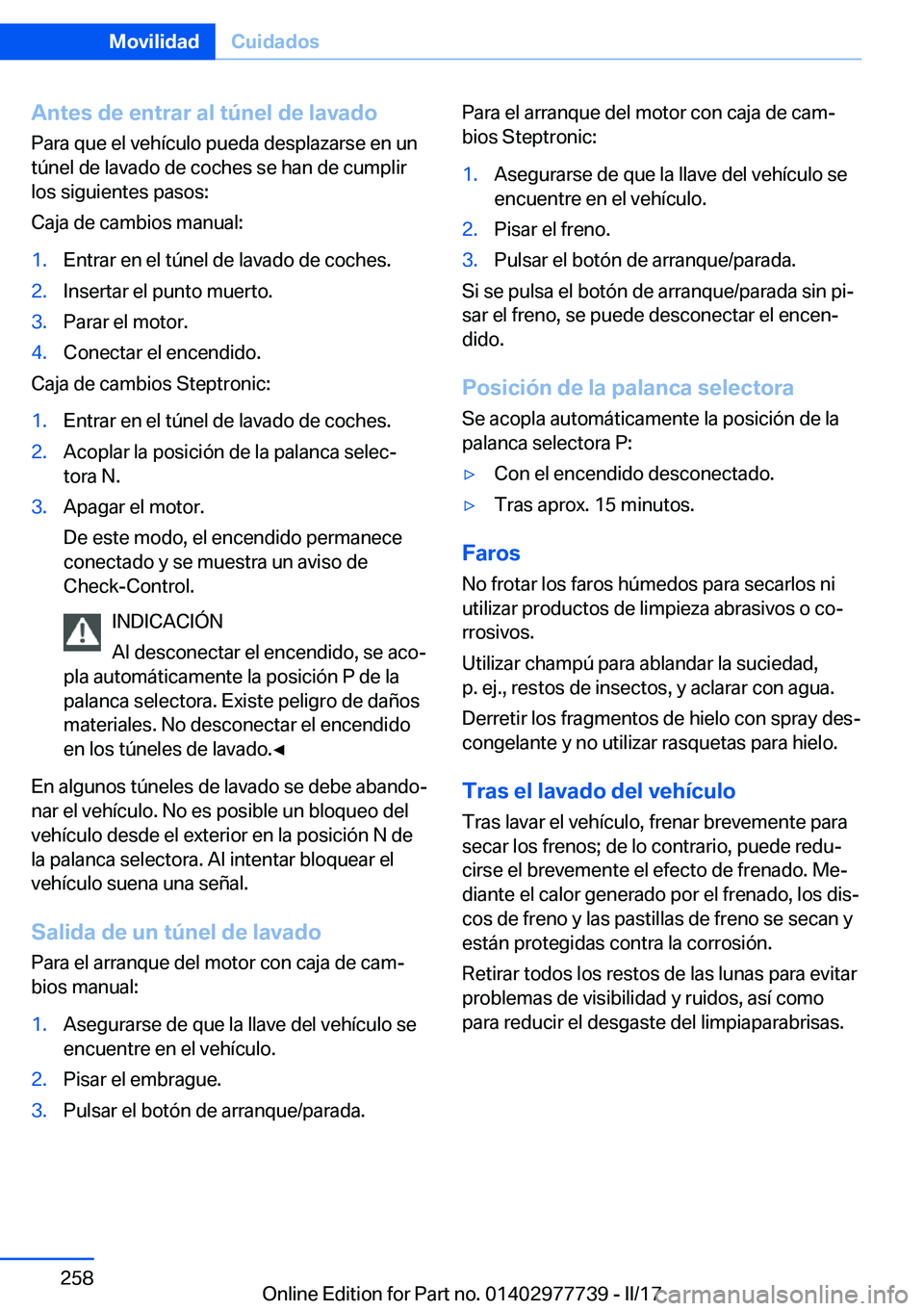 BMW 2 SERIES COUPE 2017  Manuales de Empleo (in Spanish) �A�n�t�e�s��d�e��e�n�t�r�a�r��a�l��t�