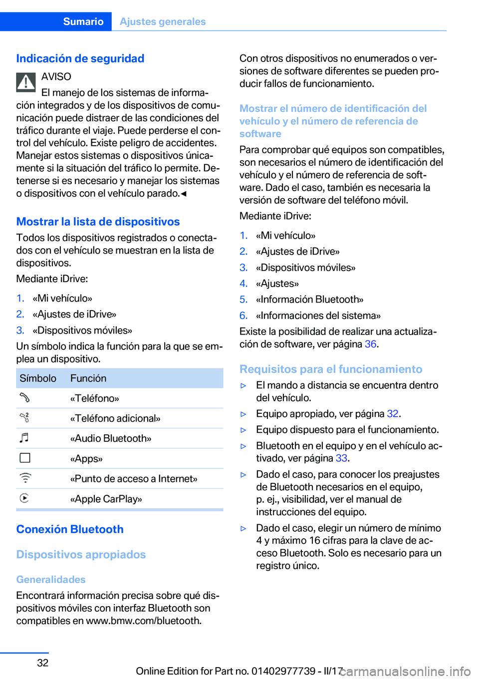 BMW 2 SERIES COUPE 2017  Manuales de Empleo (in Spanish) �I�n�d�i�c�a�c�i�