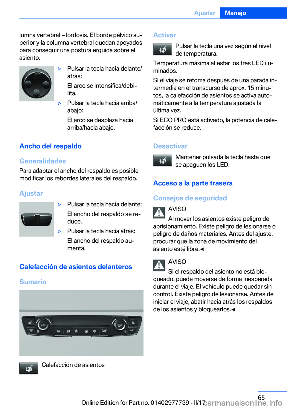BMW 2 SERIES COUPE 2017  Manuales de Empleo (in Spanish) �l�u�m�n�a� �v�e�r�t�e�b�r�a�l� m� �l�o�r�d�o�s�i�s�.� �E�l� �b�o�r�d�e� �p�