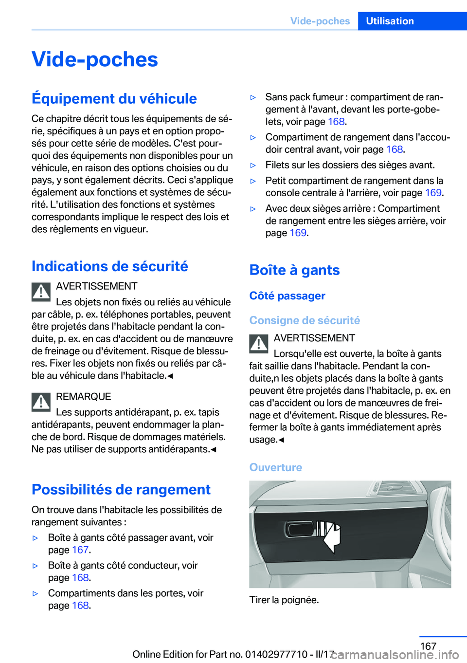 BMW 2 SERIES COUPE 2017  Notices Demploi (in French) �V�i�d�e�-�p�o�c�h�e�s�