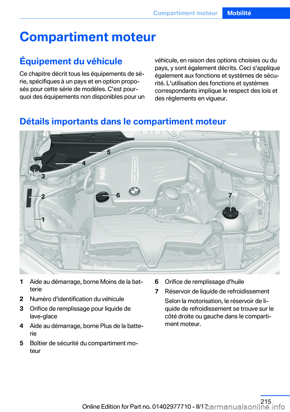 BMW 2 SERIES COUPE 2017  Notices Demploi (in French) �C�o�m�p�a�r�t�i�m�e�n�t��m�o�t�e�u�r�