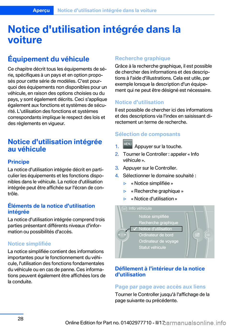 BMW 2 SERIES COUPE 2017  Notices Demploi (in French) �N�o�t�i�c�e��d�'�u�t�i�l�i�s�a�t�i�o�n��i�n�t�é�g�r�é�e��d�a�n�s��l�a�v�o�i�t�u�r�e�