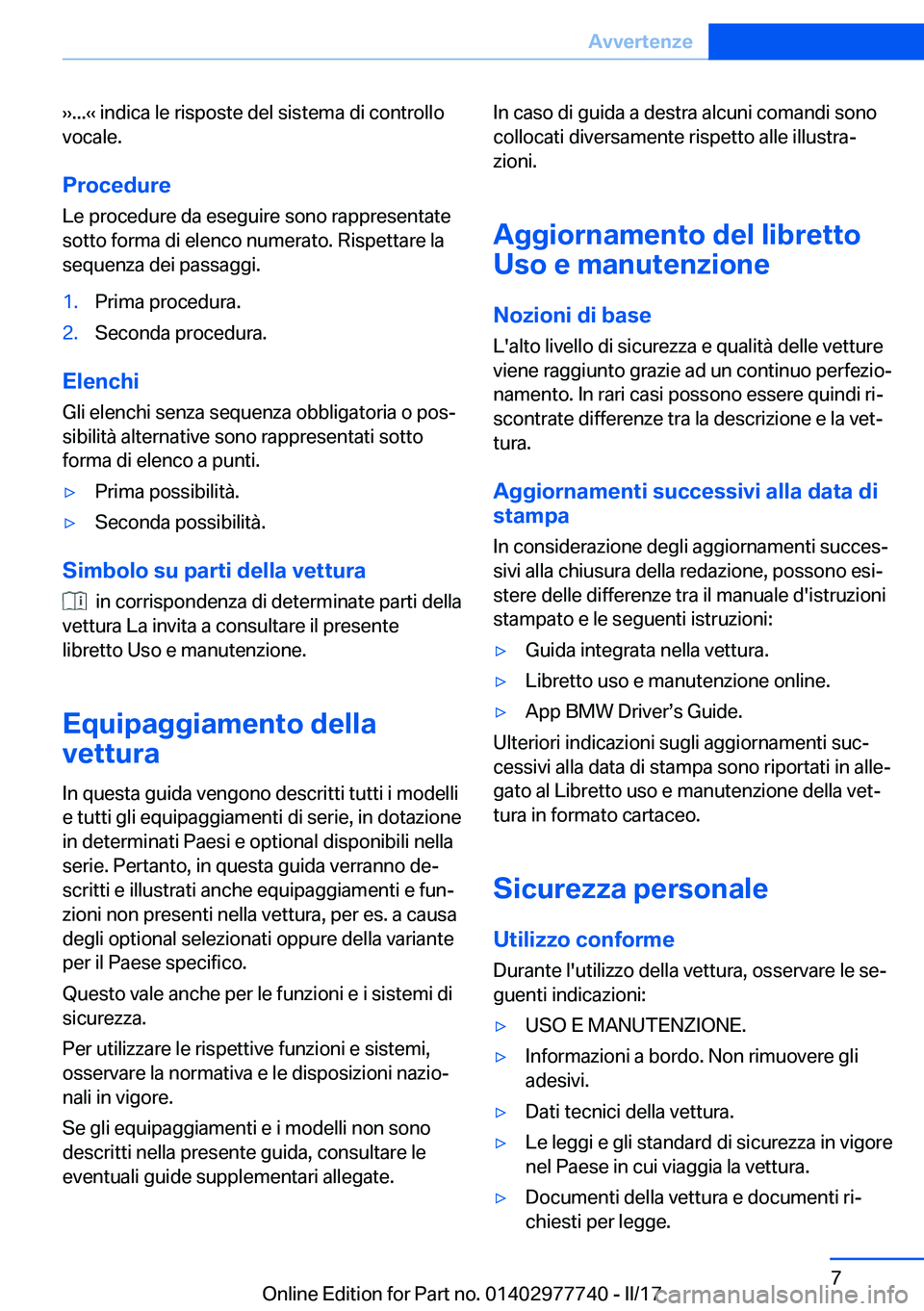 BMW 2 SERIES COUPE 2017  Libretti Di Uso E manutenzione (in Italian) 