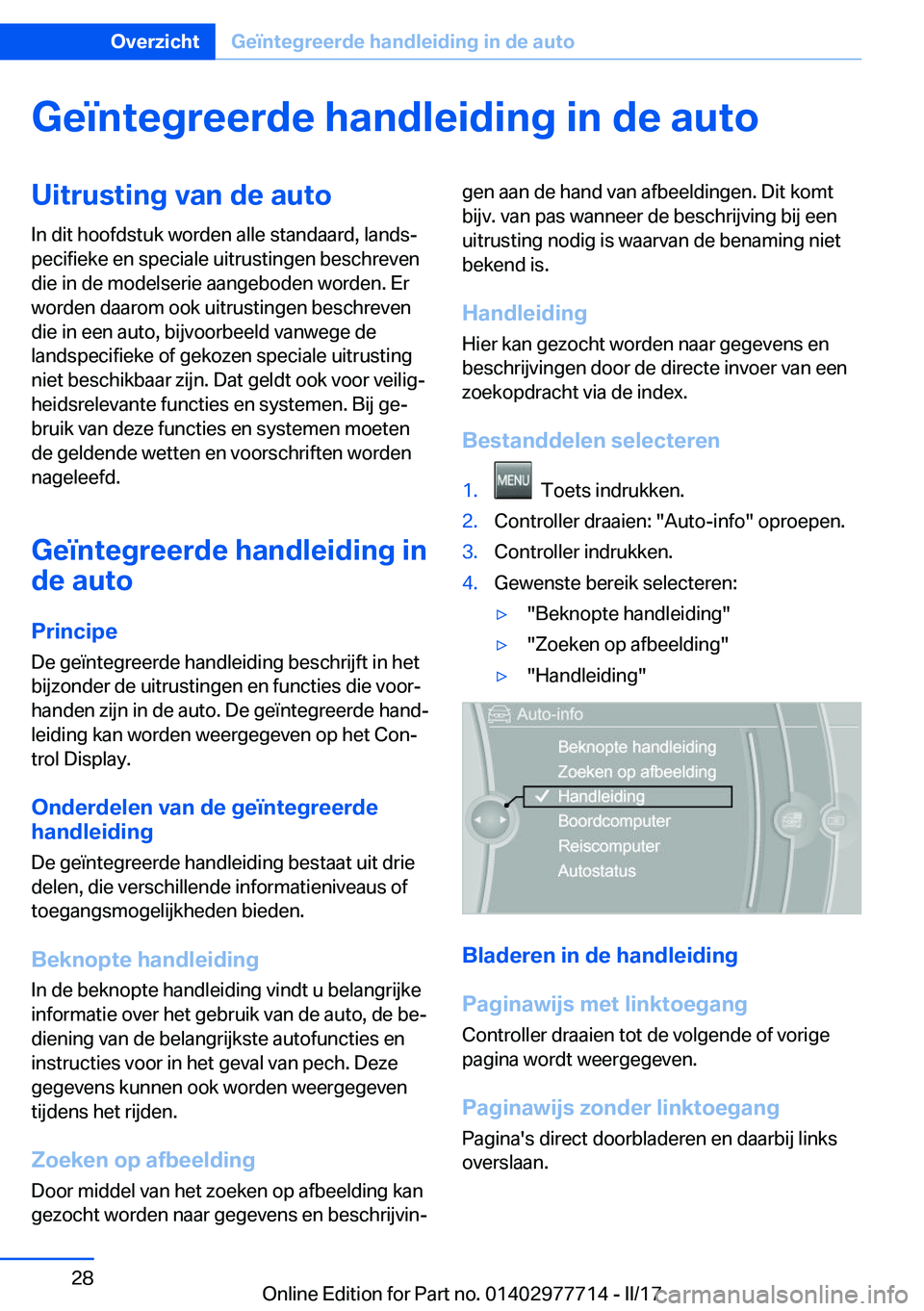 BMW 2 SERIES COUPE 2017  Instructieboekjes (in Dutch) �G�e�