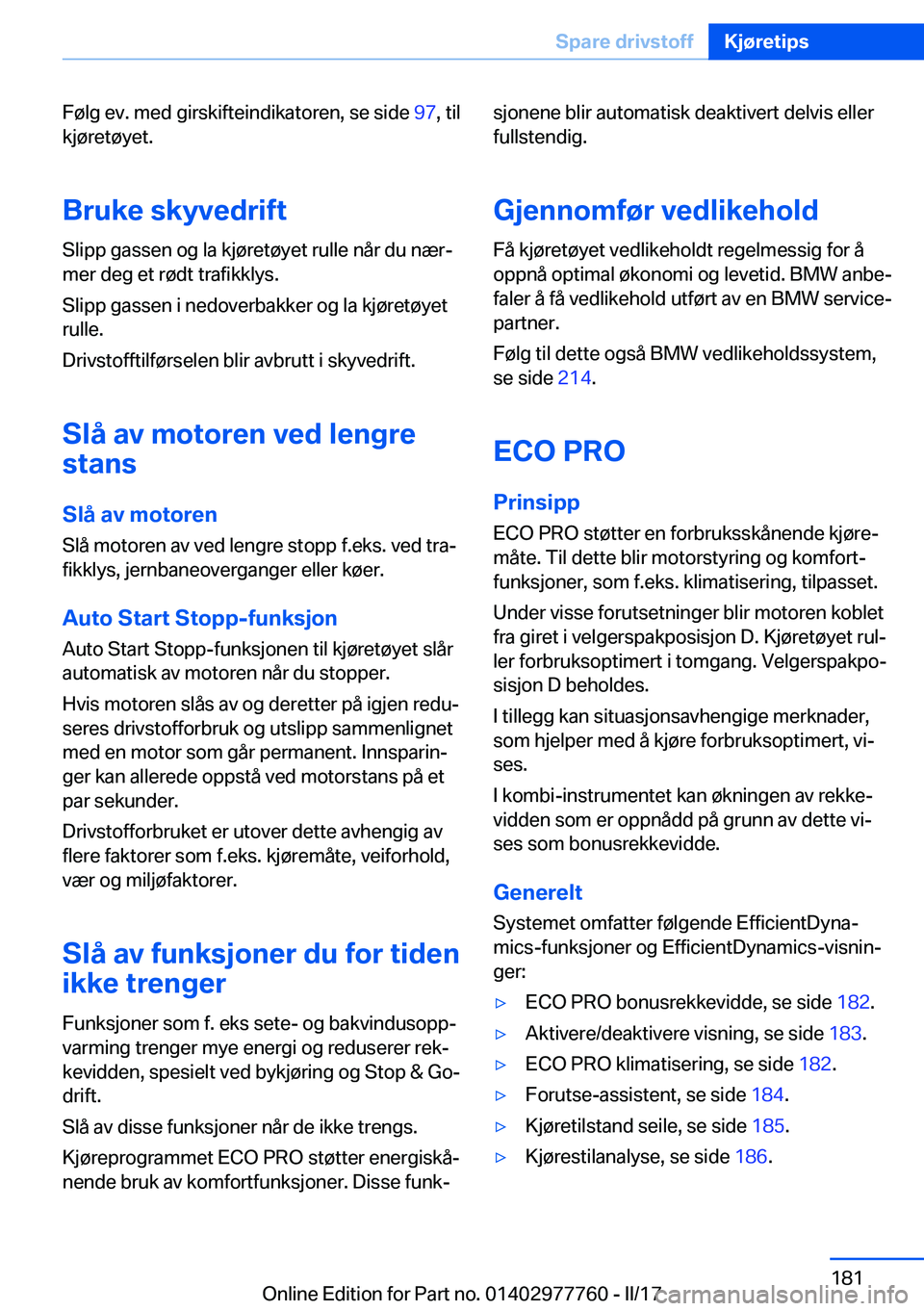 BMW 2 SERIES COUPE 2017  InstruksjonsbØker (in Norwegian) �F�