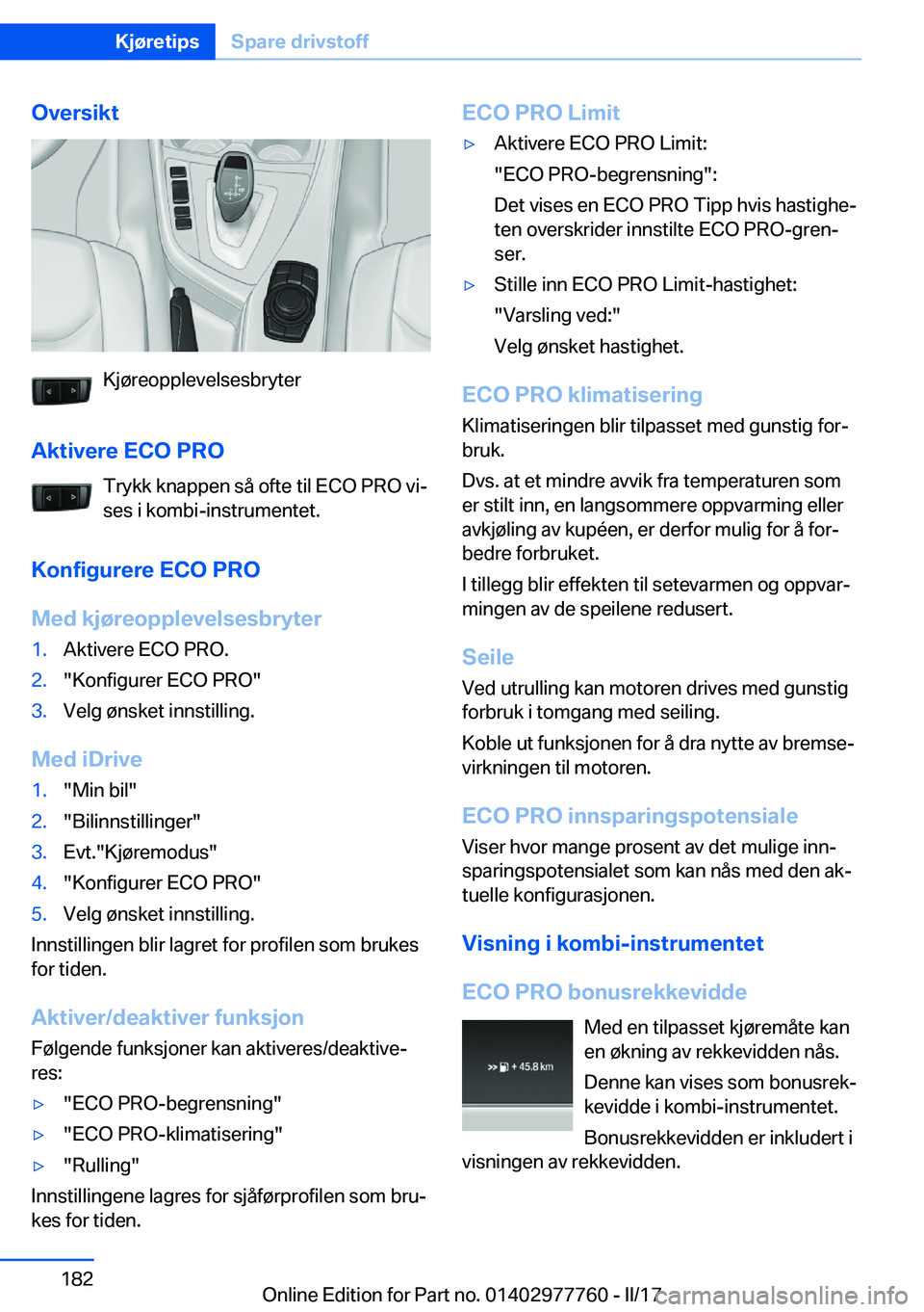 BMW 2 SERIES COUPE 2017  InstruksjonsbØker (in Norwegian) �O�v�e�r�s�i�k�t
�K�j�