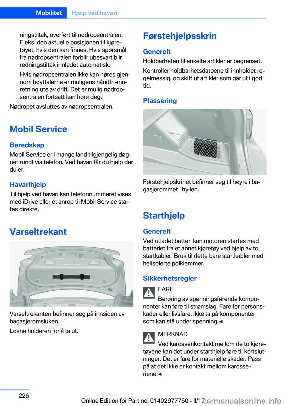 BMW 2 SERIES COUPE 2017  InstruksjonsbØker (in Norwegian) �n�i�n�g�s�t�i�l�t�a�k�,� �o�v�e�r�f�