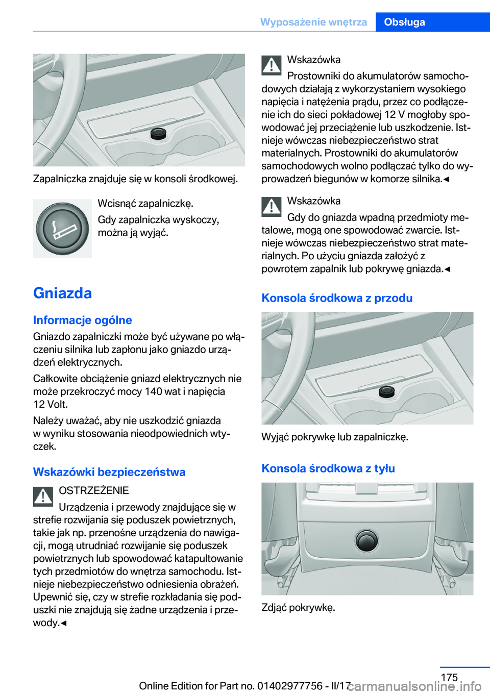 BMW 2 SERIES COUPE 2017  Instrukcja obsługi (in Polish) �Z�a�p�a�l�n�i�c�z�k�a� �z�n�a�j�d�u�j�e� �s�i�