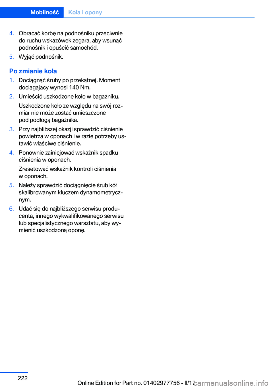 BMW 2 SERIES COUPE 2017  Instrukcja obsługi (in Polish) �4�.�O�b�r�a�c�a�