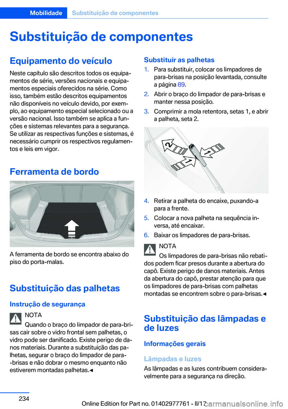 BMW 2 SERIES COUPE 2017  Manual do condutor (in Portuguese) �S�u�b�s�t�i�t�u�i�