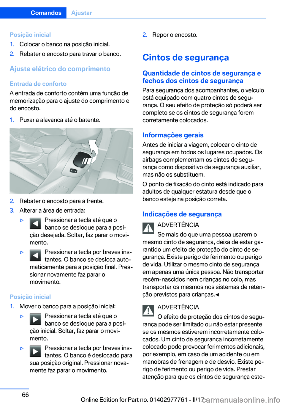 BMW 2 SERIES COUPE 2017  Manual do condutor (in Portuguese) �P�o�s�i�