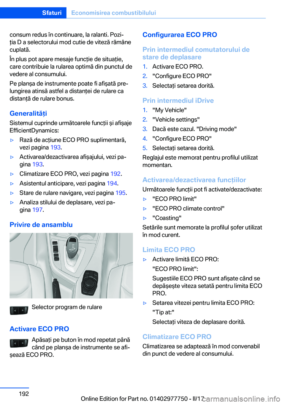 BMW 2 SERIES COUPE 2017  Ghiduri De Utilizare (in Romanian) �c�o�n�s�u�m� �r�e�d�u�s� �