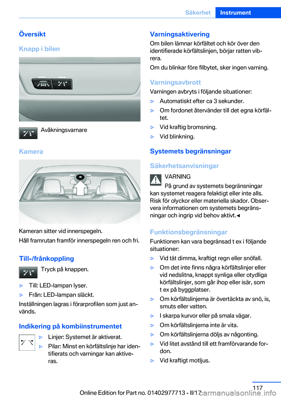 BMW 2 SERIES COUPE 2017  InstruktionsbÖcker (in Swedish) �