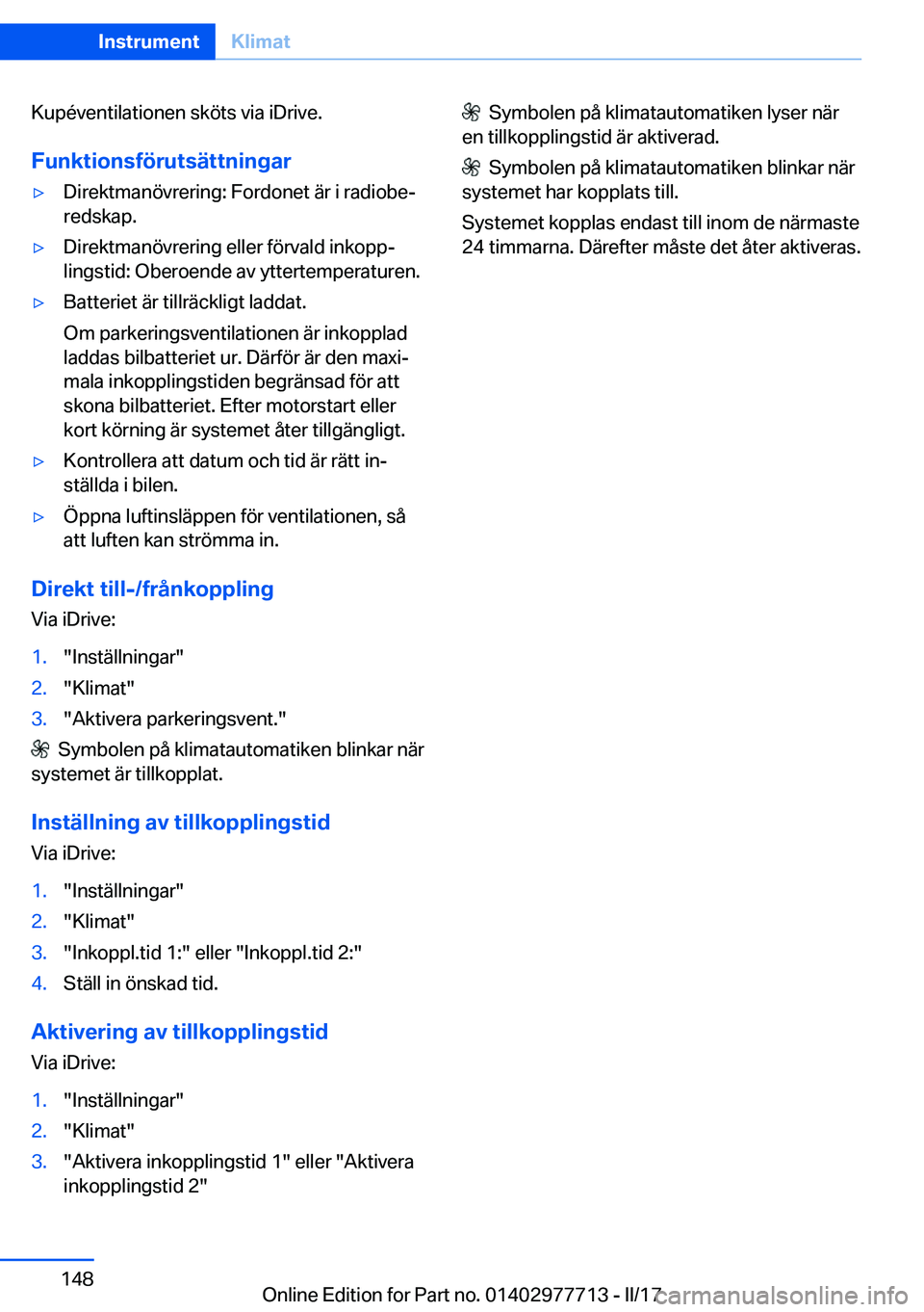BMW 2 SERIES COUPE 2017  InstruktionsbÖcker (in Swedish) �K�u�p�