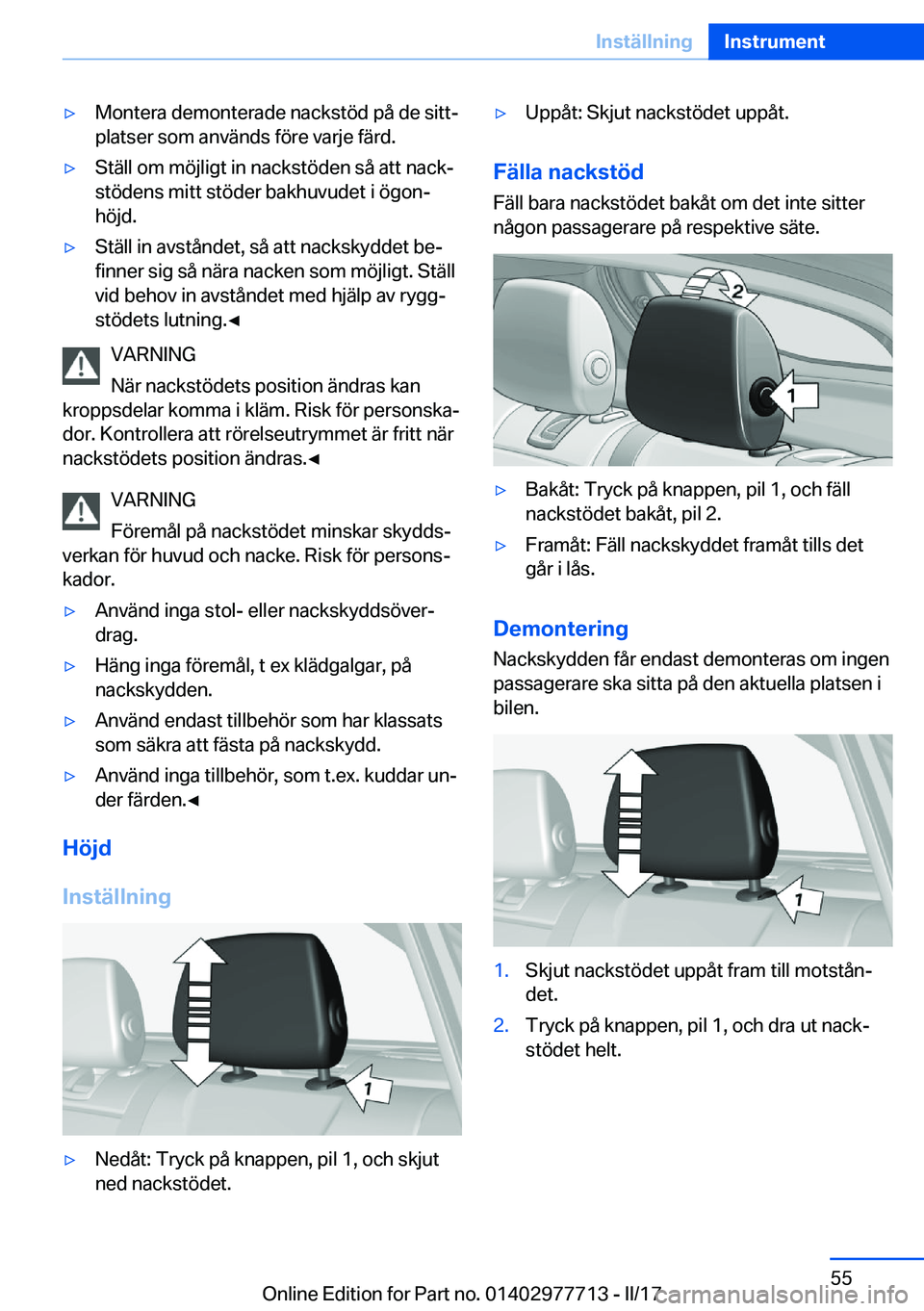 BMW 2 SERIES COUPE 2017  InstruktionsbÖcker (in Swedish) 'y�M�o�n�t�e�r�a� �d�e�m�o�n�t�e�r�a�d�e� �n�a�c�k�s�t�