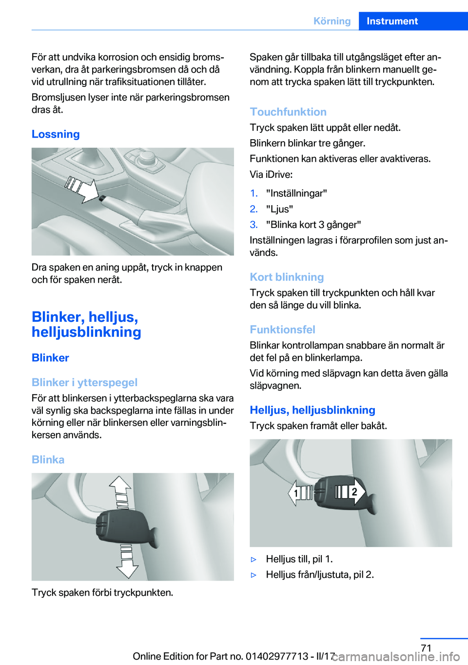BMW 2 SERIES COUPE 2017  InstruktionsbÖcker (in Swedish) �F�