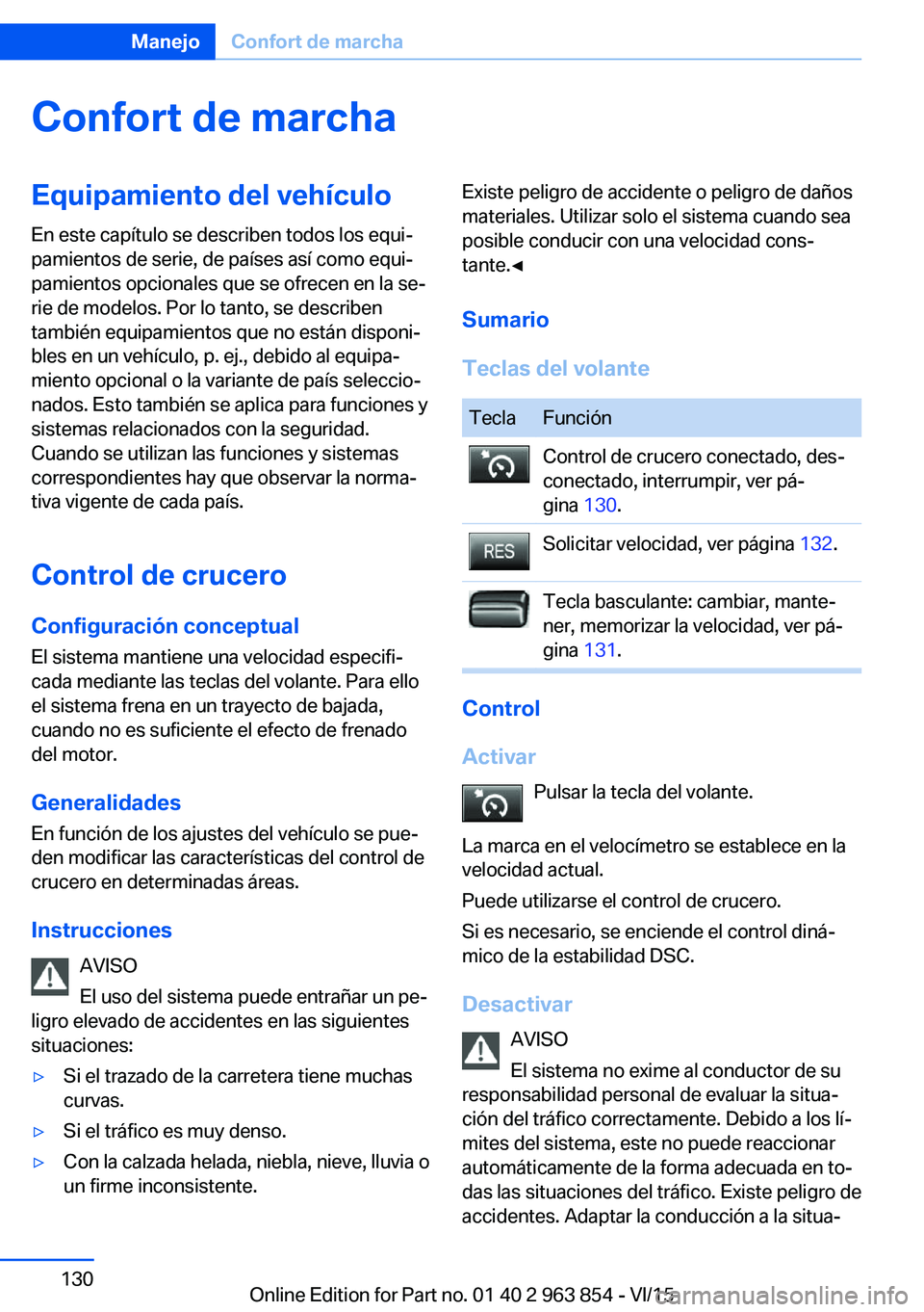 BMW 2 SERIES COUPE 2016 Manuales de Empleo (in Spanish) Confort de marchaEquipamiento del vehículo
En este capítulo se describen todos los equi‐
pamientos de serie, de países así como equi‐
pamientos opcionales que se ofrecen en la se‐
rie de mod BMW 2 SERIES COUPE 2016 Manuales de Empleo (in Spanish) Confort de marchaEquipamiento del vehículo
En este capítulo se describen todos los equi‐
pamientos de serie, de países así como equi‐
pamientos opcionales que se ofrecen en la se‐
rie de mod