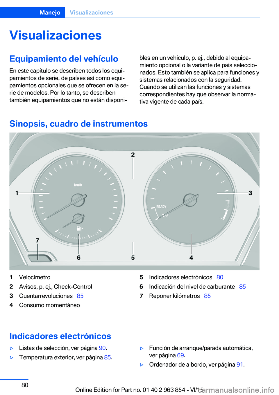 BMW 2 SERIES COUPE 2016  Manuales de Empleo (in Spanish) VisualizacionesEquipamiento del vehículoEn este capítulo se describen todos los equi‐
pamientos de serie, de países así como equi‐
pamientos opcionales que se ofrecen en la se‐
rie de modelo