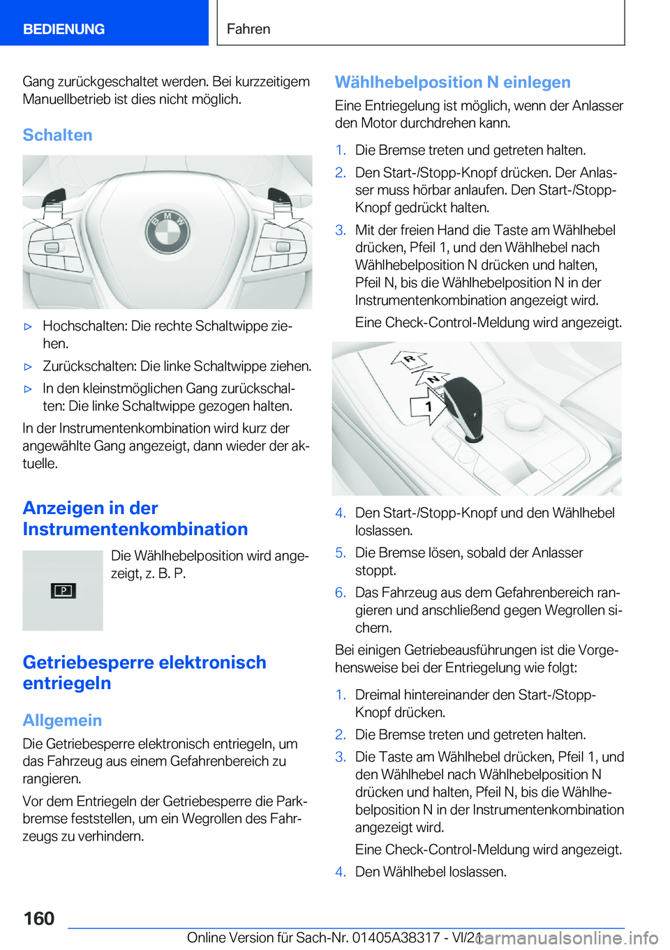 BMW 2 SERIES GRAN COUPE 2022  Betriebsanleitungen (in German) �G�a�n�g��z�u�r�