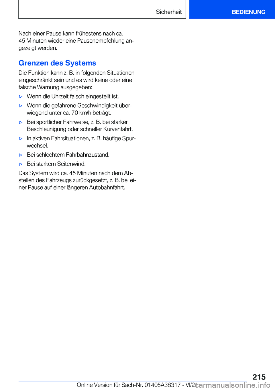 BMW 2 SERIES GRAN COUPE 2022  Betriebsanleitungen (in German) �N�a�c�h��e�i�n�e�r��P�a�u�s�e��k�a�n�n��f�r�