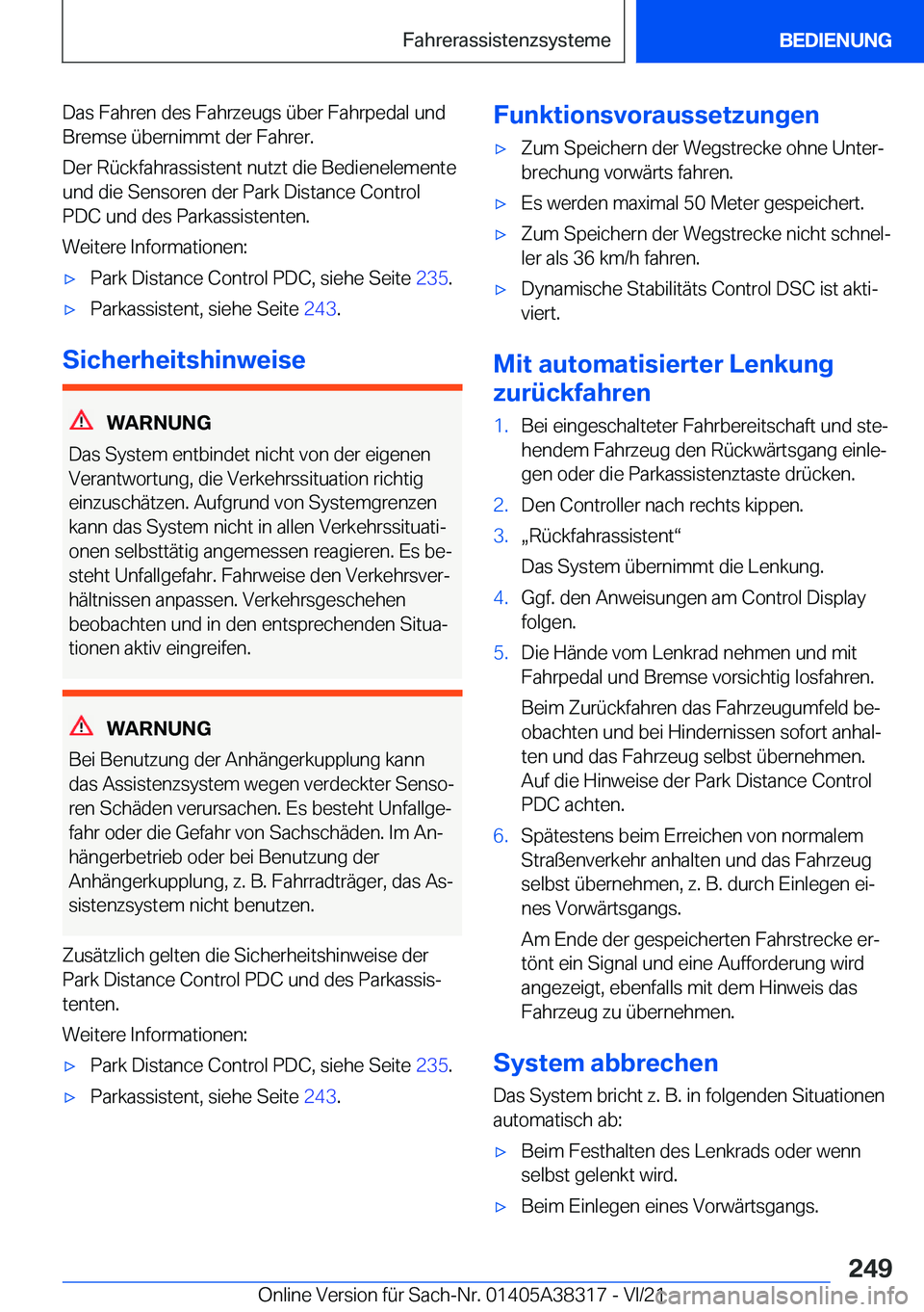 BMW 2 SERIES GRAN COUPE 2022  Betriebsanleitungen (in German) �D�a�s��F�a�h�r�e�n��d�e�s��F�a�h�r�z�e�u�g�s��