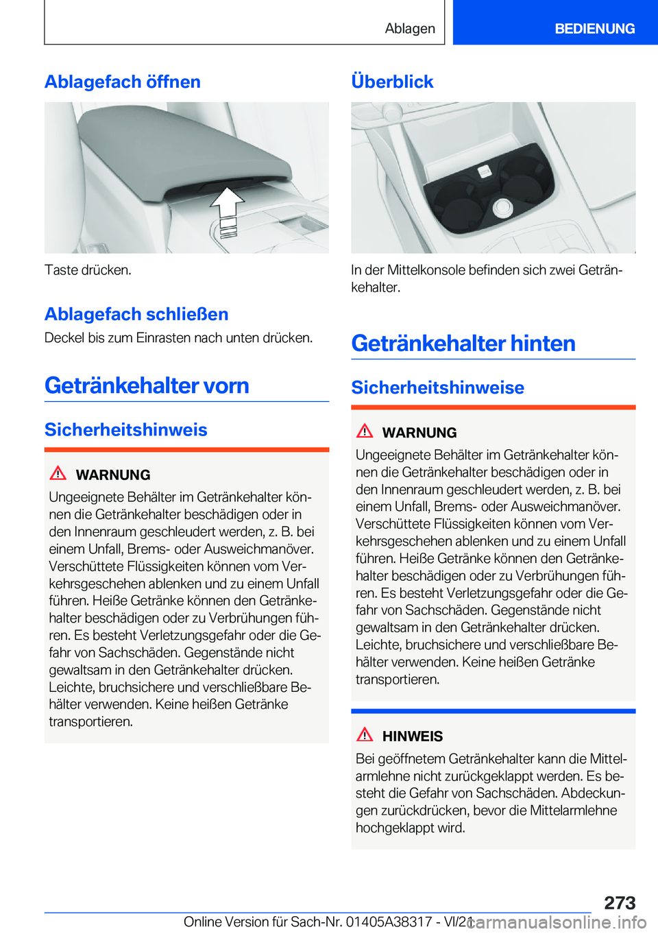 BMW 2 SERIES GRAN COUPE 2022  Betriebsanleitungen (in German) �A�b�l�a�g�e�f�a�c�h��