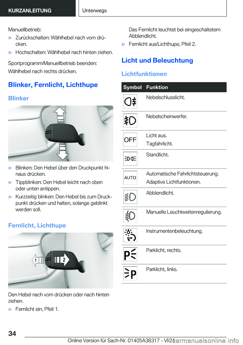 BMW 2 SERIES GRAN COUPE 2022  Betriebsanleitungen (in German) �M�a�n�u�e�l�l�b�e�t�r�i�e�b�:x�Z�u�r�