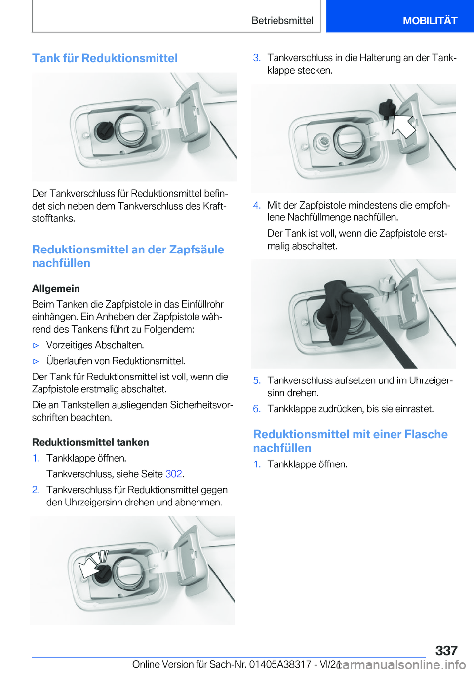 BMW 2 SERIES GRAN COUPE 2022  Betriebsanleitungen (in German) �T�a�n�k��f�