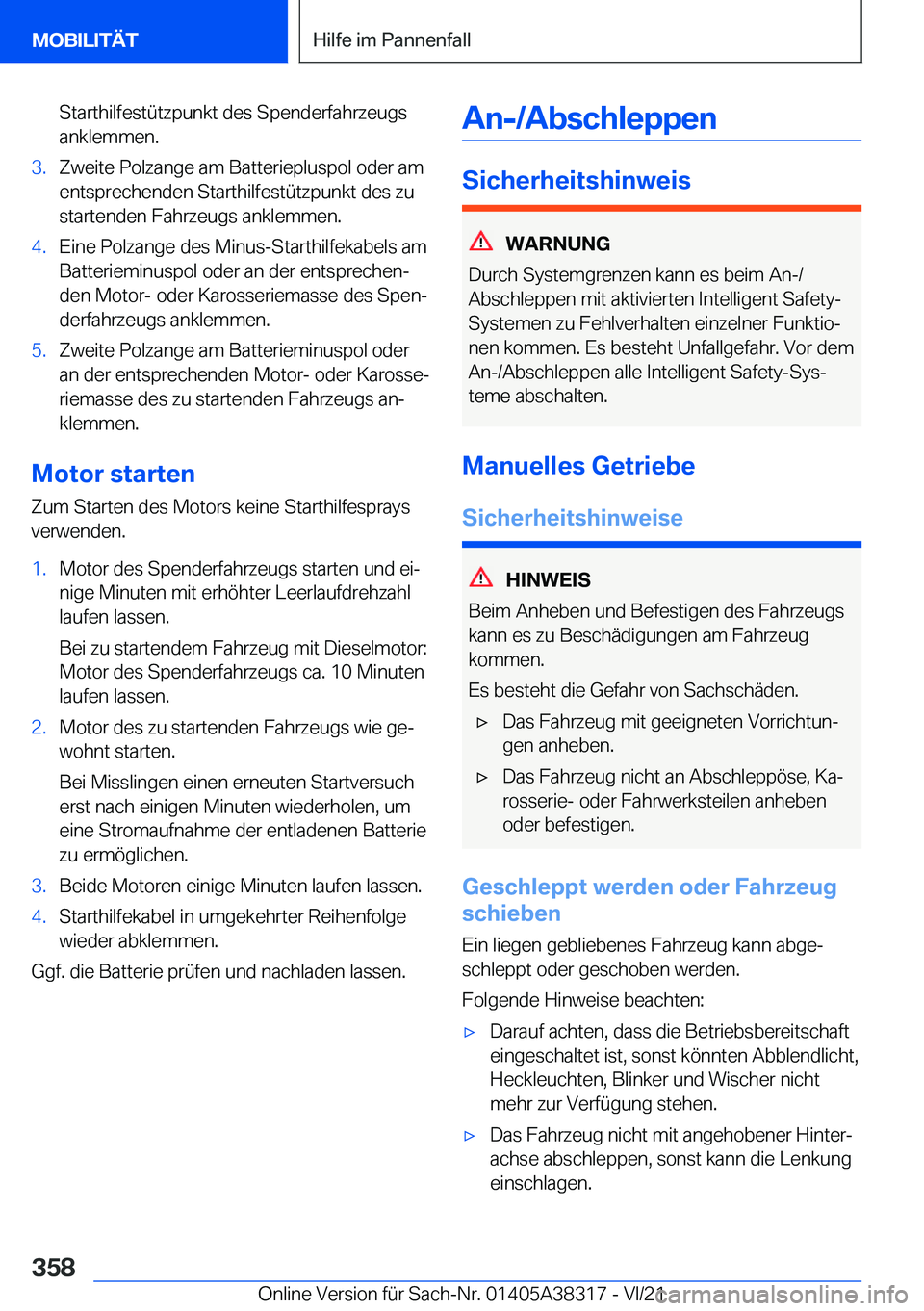 BMW 2 SERIES GRAN COUPE 2022  Betriebsanleitungen (in German) �S�t�a�r�t�h�i�l�f�e�s�t�
