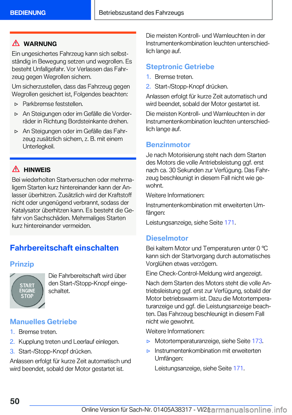 BMW 2 SERIES GRAN COUPE 2022  Betriebsanleitungen (in German) �W�A�R�N�U�N�G
�E�i�n��u�n�g�e�s�i�c�h�e�r�t�e�s��F�a�h�r�z�e�u�g��k�a�n�n��s�i�c�h��s�e�l�b�s�tj
�s�t�