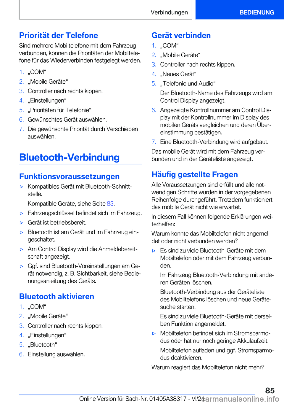 BMW 2 SERIES GRAN COUPE 2022  Betriebsanleitungen (in German) �P�r�i�o�r�i�t�