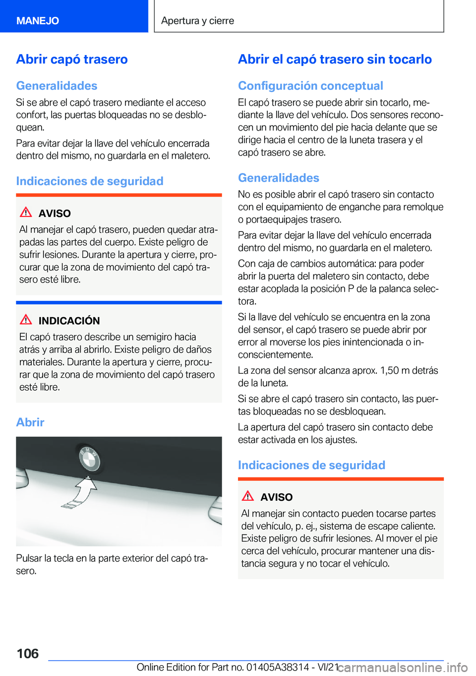 BMW 2 SERIES GRAN COUPE 2022  Manuales de Empleo (in Spanish) �A�b�r�i�r��c�a�p�
