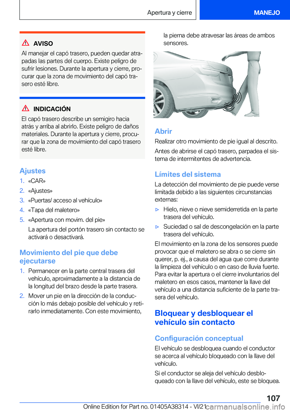 BMW 2 SERIES GRAN COUPE 2022  Manuales de Empleo (in Spanish) �A�V�I�S�O
�A�l��m�a�n�e�j�a�r��e�l��c�a�p�