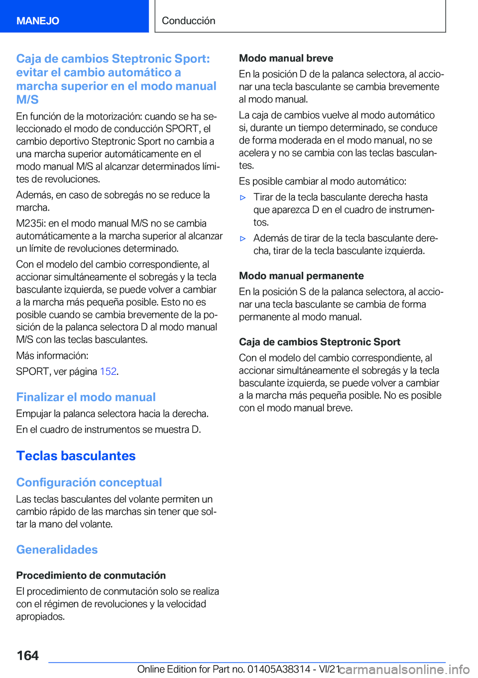 BMW 2 SERIES GRAN COUPE 2022  Manuales de Empleo (in Spanish) �C�a�j�a��d�e��c�a�m�b�i�o�s��S�t�e�p�t�r�o�n�i�c��S�p�o�r�t�:
�e�v�i�t�a�r��e�l��c�a�m�b�i�o��a�u�t�o�m�